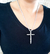 Colar crucifixo estilizado prateado na internet