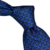Gravata Extra Larga Azul e Preta Estampada Seda - comprar online