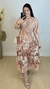 Vestido Luana Inspiração Farm Listrado Floral Nude - Katrin Jessica