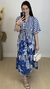 Vestido Luana Inspiração Farm Listrado/Floral Azul na internet