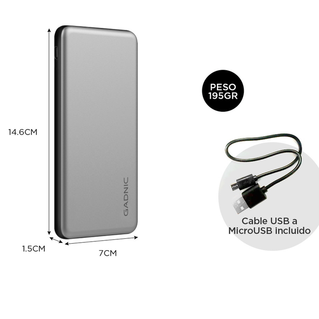Powerbank Cargador Portátil K2-PB 15000 mAh Doble USB Carga Rápida USB C -  MundoChip