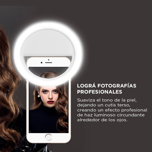 Aro De Luz Led Para Selfie Celular Tablet Batería Recargable