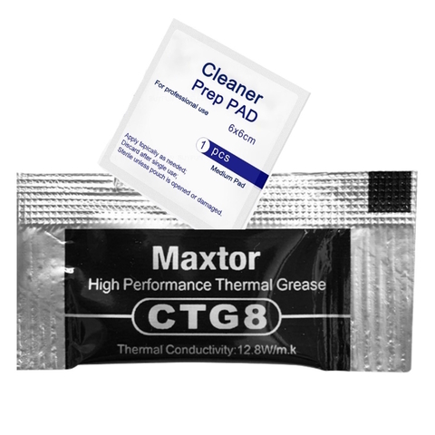 Pasta Térmica Maxtor CTG8 Bag 1g Premium Original Oc 12.8 W/mk + Clean Pad Gratis