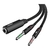Adaptador Auriculares Cable Microfono MiniPlug 3.5 Pc Ps4 Splitter Celu - tienda online