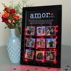 PORTA RETRATO AMOR EM LED PÉROLA NEGRA - comprar online