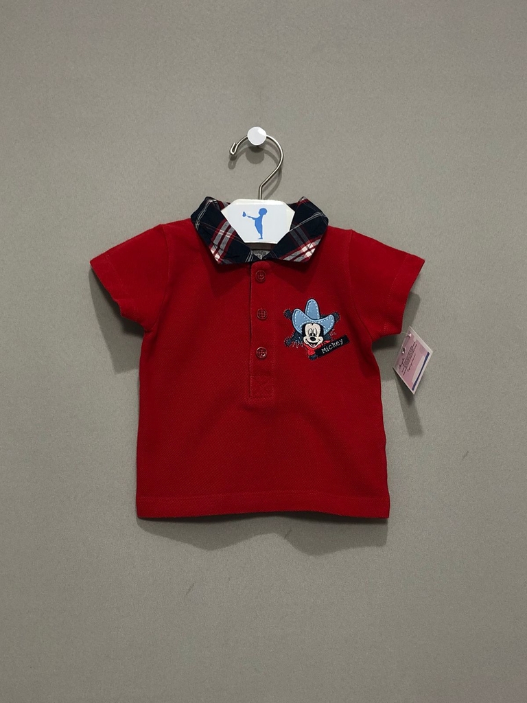 Camisa Polo Disney Mickey Vermelho Bebê