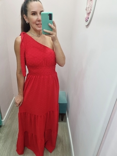Vestido Ombro Único - Vermelho - comprar online