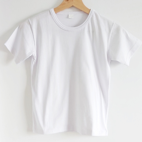 Remera Lisa Blanca de Algodon Nino