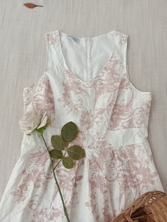 Vestido branco e rose Maria Bonita - M - comprar online