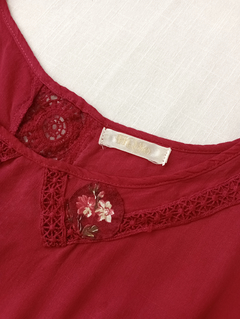 Blusa vermelho com renda estilo indiana - M/G - comprar online