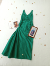 Vestido longo verde sereia drapeado - M