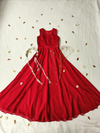 Vestido longo vermelho godê Lady in red - P