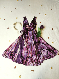 Vestido festa super midi roxo godê - M