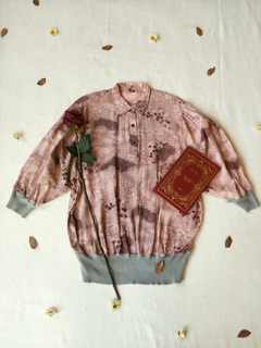 Blusa/camisa lilas e rose vintage - G - comprar online