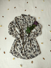 Camisa/vestido floral com rendinhas cinza - M