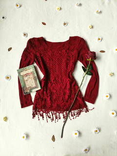 Blusa de tule e renda ruby - P