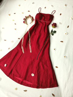 Vestido festa longo tafetá Garnet - M - comprar online