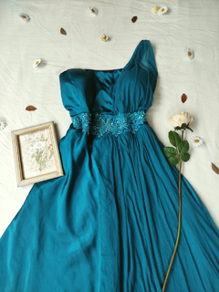 Vestido festa longo azul turquesa - G/GG - comprar online