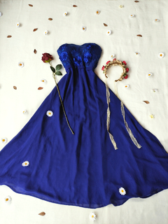 Vestido festa longo azul royal esasê - G - Themargare