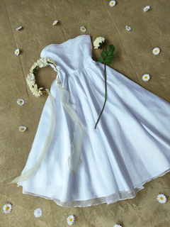 Vestido branco super midi de organza - PP - loja online