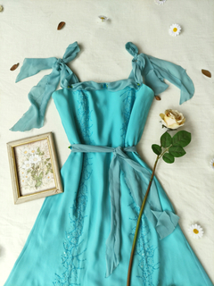 Vestido festa azul claro bordado aesthestics - P - comprar online