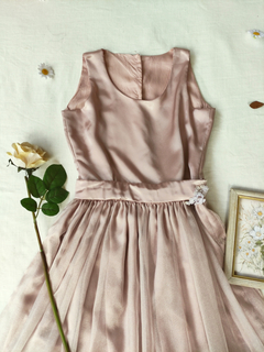 Vestido de festa rose franzido princesa bailarina vintage - P - Themargare