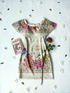 Vestido bege floral ombro a ombro Lolla - M