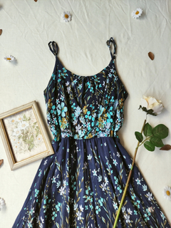 Vestido azul flores do campo azuis - M - comprar online