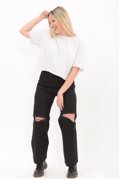 Jean Wide Leg negro Tini - comprar online