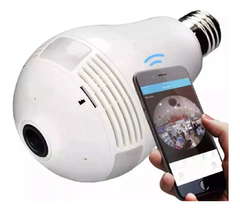 CAMARA IP LAMPARA ESPIA WIFI LED 360° OJO DE PEZ SA-QP-3-W - comprar online