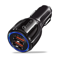 CARGADOR AUTO CELULAR DOBLE USB 3.0 V RAPIDA QC 3.1 AMP - comprar online