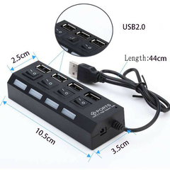 USB HUB 4 PUERTOS CON SWITCH CQT-H010 - tienda online