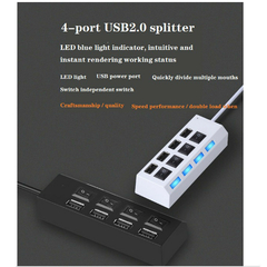 USB HUB 4 PUERTOS CON SWITCH CQT-H010 en internet