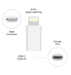 ADAPTADOR TIPO C HEMBRA A FICHA LIGHTNING MACHO - comprar online