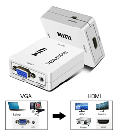 CONVERSOR VGA A HDMI CON AUDIO VIDEO FULL HD TV MONITOR PC - DB Store