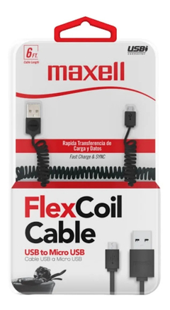 CABLE MICRO USB MAXELL FLEX COIL NEGRO en internet