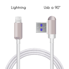 CABLE CARGADOR LIGHTNING A USB 90° 1M - comprar online