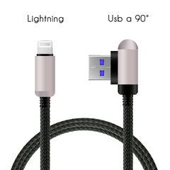 Imagen de CABLE CARGADOR LIGHTNING A USB 90° 1M