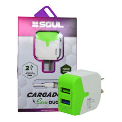 Imagen de CARGADOR SHARE DUO CVQ-USB2T + CABLE TIPO C