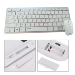 KIT-COMBO TECLADO MOUSE INALAMBRICO 2.4 SLIM BLANCO DN-H263 - tienda online