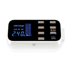 ZAPATILLA CARGADOR PARED CD-A19Q 7 USB + 1 USB C + PANTALLA LED