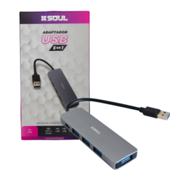 ADAPTADOR HUB 5 EN 1 USB 3.0 A USB A + USB C SOUL