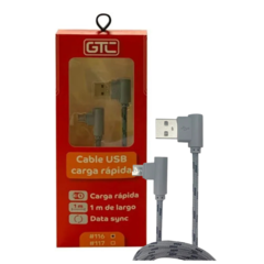 CABLE MICRO USB 1M CARGA RAPIDA GTC