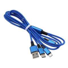 Imagen de CABLE 3 EN 1 USB A MICRO USB / TIPO C / LIGHTNING