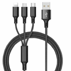 Imagen de CABLE 3 EN 1 USB A MICRO USB / TIPO C / LIGHTNING