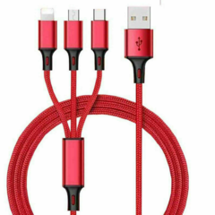 CABLE 3 EN 1 USB A MICRO USB / TIPO C / LIGHTNING