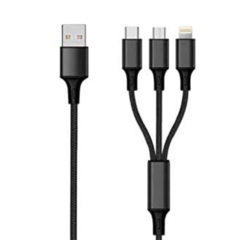 CABLE 3 EN 1 USB A MICRO USB / TIPO C / LIGHTNING