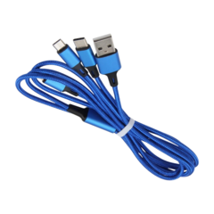 CABLE 3 EN 1 USB A MICRO USB / TIPO C / LIGHTNING