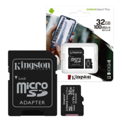 MEMORIA MICRO SD KINGSTON 32GB CLASE 10 100 MBS CANVAS