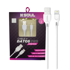 CABLE CARGADOR LIGHTNING P/ IPHONE 3 METROS SOUL - tienda online